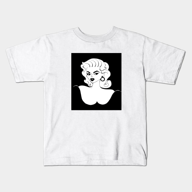 JAYNE MANSFIELD FAN ART Kids T-Shirt by cartoonistguy